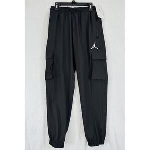 Air Jordan Girls Pants Large Black Cargo Joggers Pull On Elastic Waist NWT